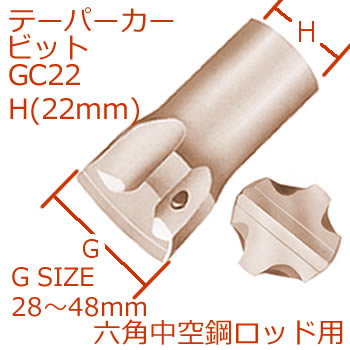 GC22テーパーカービットH22mm